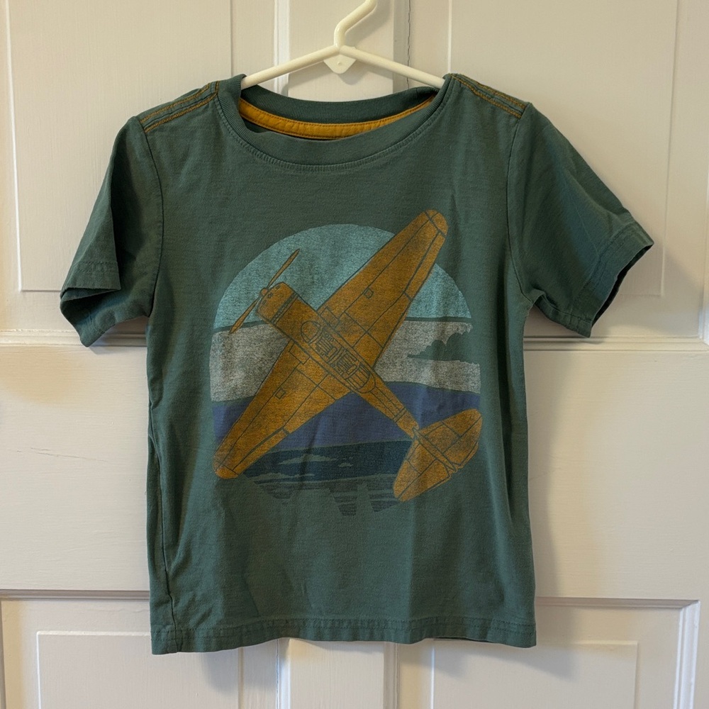 Tea Collection Green Airplane Graphic Tee